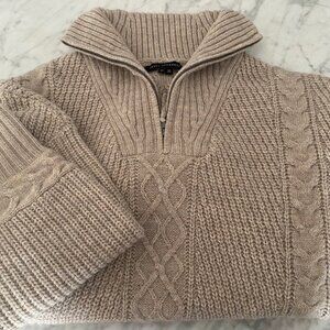 NWOT Skull Cashmere Merino Wool Alpaca Half-Zip Sweater M
